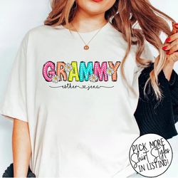 custom grammy with kids name shirt, grammy shirt, mothers day gift, grandma shirt, granny shirt, happy mothers day shirt