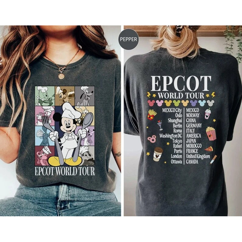 Epcot World Tour Comfort Colors Shirt, Mickey and Friends Shirt.jpg