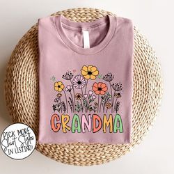 floral grandma doodle shirt, grandma shirt, gift for grandma mothers day, grandma flower shirt, happy mothers day shirt