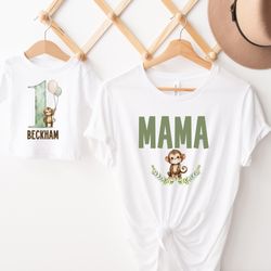monkey birthday shirt, first birthday shirt, monkey 1st birthday outfi