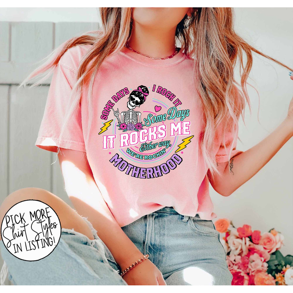 Motherhood Rock Tour Shirt, Gift For Mom Mothers Day, Funny Mom Tee, Gift for Mama, Sarcastic Mom, Skeleton Mom Shirt.jpg