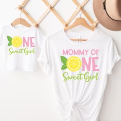 pink lemonade birthday shirt, lemon 1st birthday outfit, matching momm
