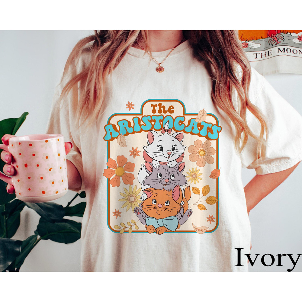 Retro 70s Marie Toulouse Berlioz Floral Comfort Colors Shirt, Disney T.jpg