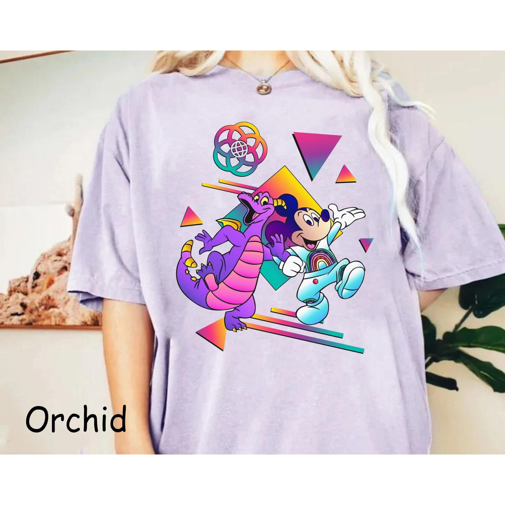 Retro 90s Figment Dragon And Mickey Mouse Comfort Colors Shirt, Disney.jpg