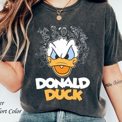 retro donald duck big face comfort colors shirt, funny donald duck dis