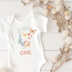 wild one birthday shirt, wild flower first birthday shirt, boho birthd