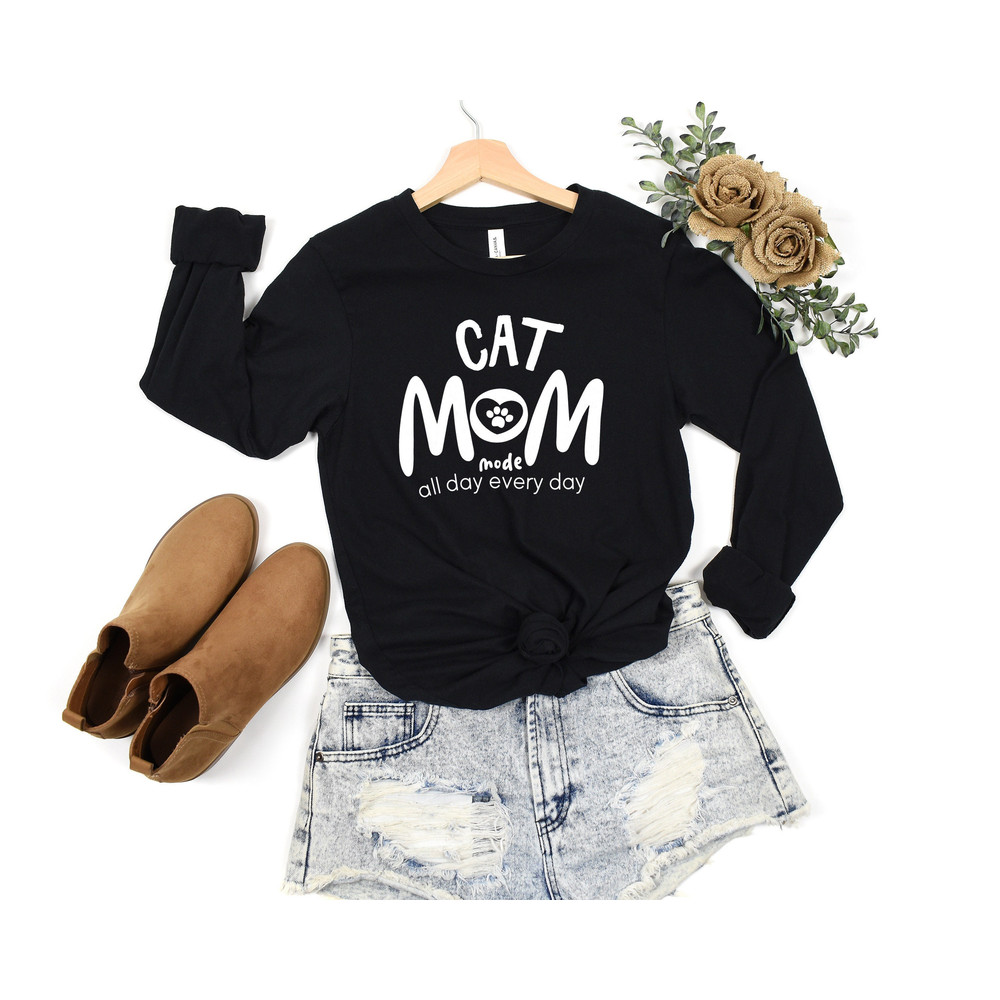 Cat Mom Mode All Day Every Day Shirt, Cat Mom Shirt for Cat Lover, Cat.jpg