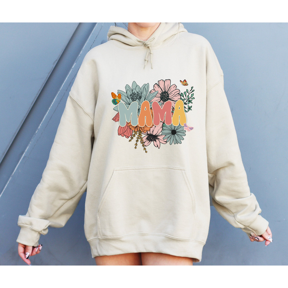 Floral Butterfly Mama Sweatshirt, Floral Mothers Day Top, Gardener Mom Hoodie, Retro Flower Lover Mothers Day Sweater.jpg