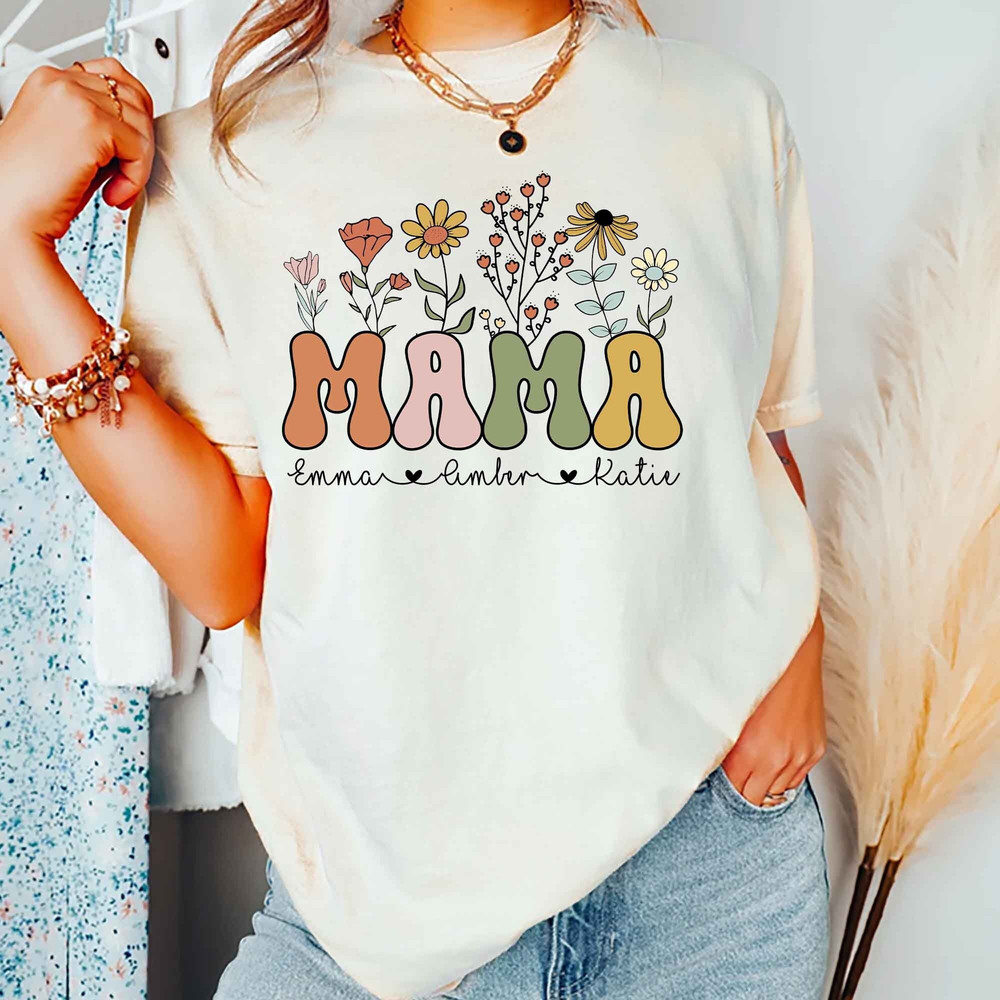 Personalized Mama With Kids Name Tshirt, Customized Mama With Kids Nam.jpg