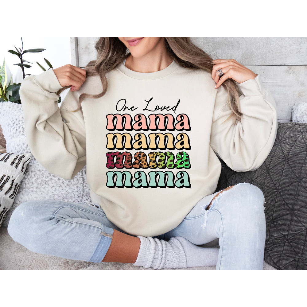 Retro One Loved Mother Sweatshirt, Mama Sweatshirt, Mom Gifts, Mothers Day Gifts, Mothers Day Sweatshirt, Gift for Mama.jpg