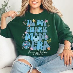 shark mom sweatshirt personalized, custom kids name shark mama sweatsh