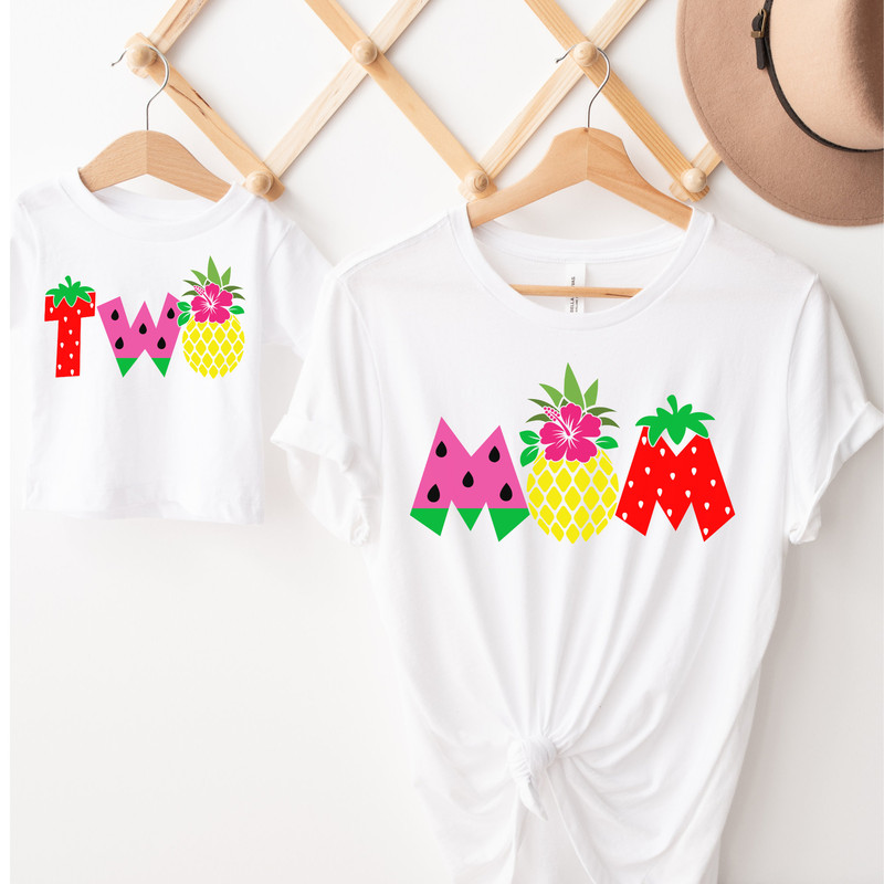 Two-tti frutti Birthday Shirt, Fruit 2nd Birthday Outfit, Matching Mom.jpg