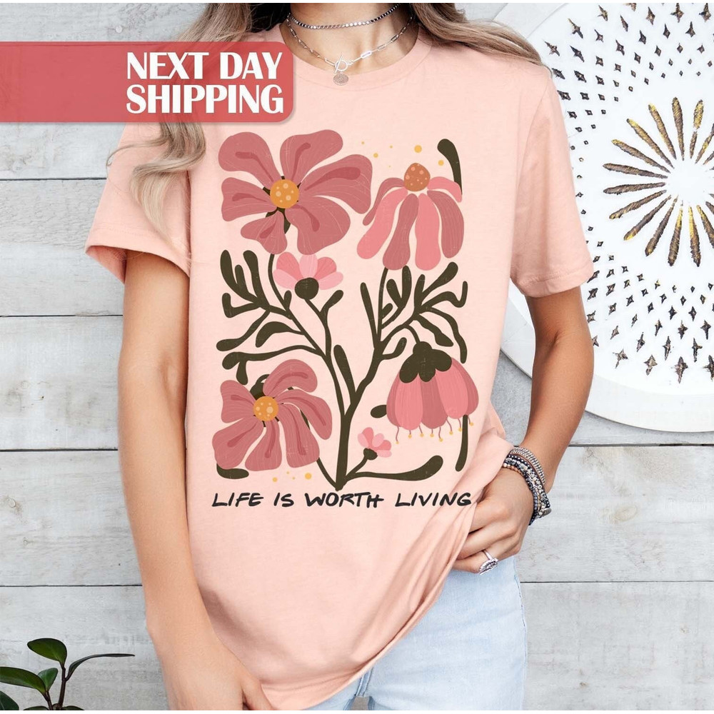 Boho Flower Shirt, Wildflower Shirt, Floral Mom Shirt, Nature Lover Sh.jpg