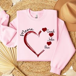 custom grandma heart with kids name shirt, mama sweatshirt, customized