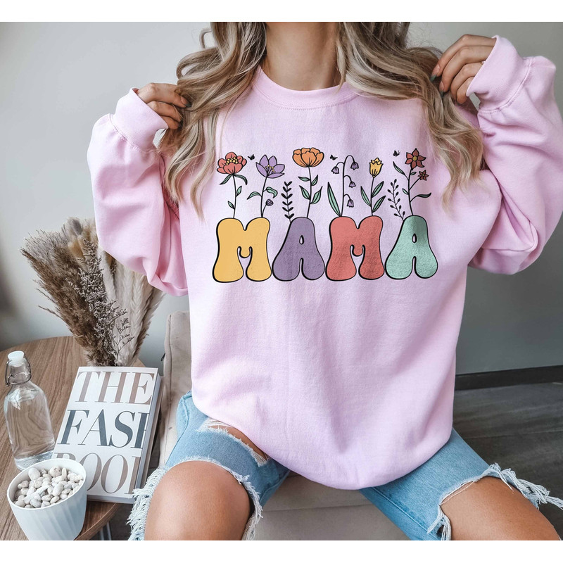 Floral Mom Sweater, Vintage Mama Tee, Mom Lover Sweatshirt, Cute Mom Shirts.jpg