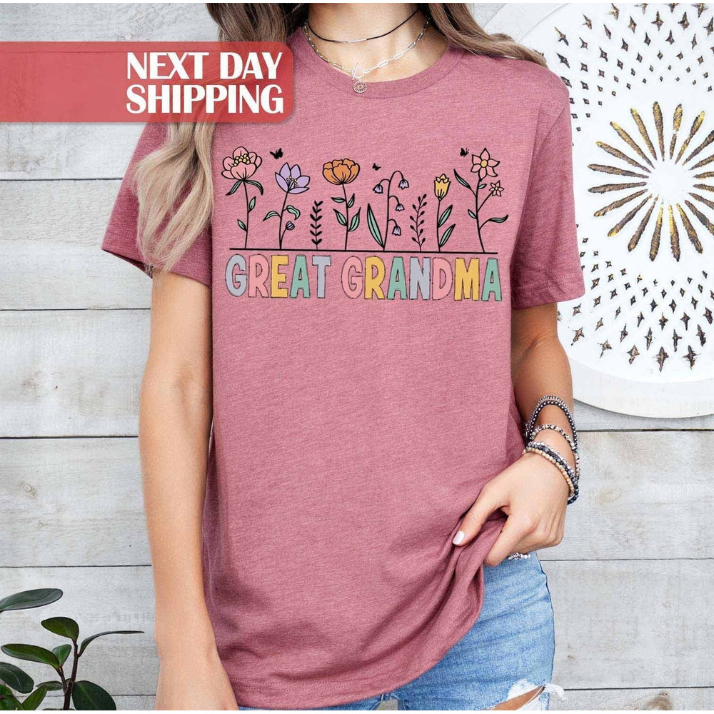 Grandma Flower Shirt, Great Grandma Shirt, Cute Grandma Shirt, Great G.jpg