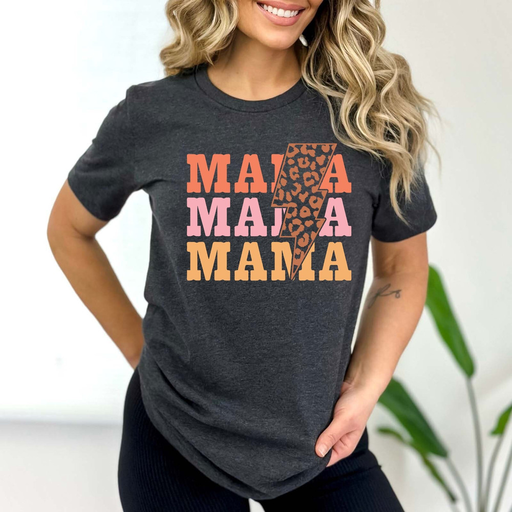 Retro Mama Shirt, Lightning Bolt Mama Shirt, Leopard Mom Life Shirt, M.jpg