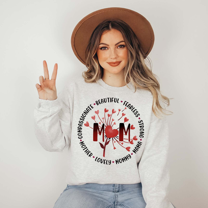 Strong Mom Sweater, Mothers Day Dandelion Sweatshirt, Lovely Mom Shir.jpg