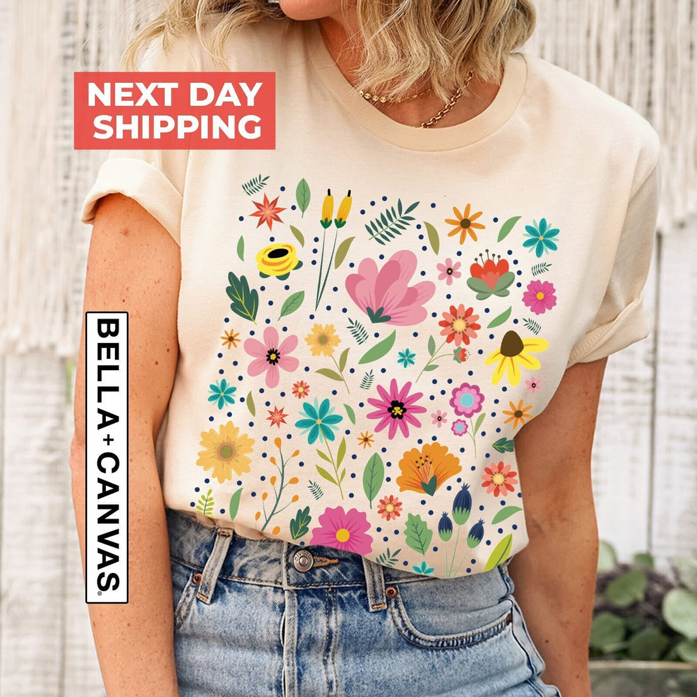 Wildflower T shirt, Wild Flowers Shirt, Floral T shirt, Flower Shirt,.jpg