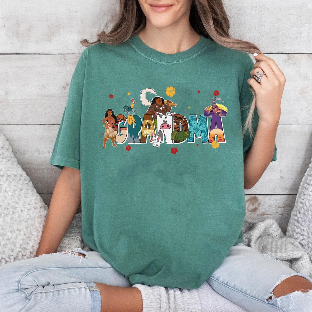 Custom Name Grandma Moana Themed Comfort Colors Shirt, Personalized Di.jpg