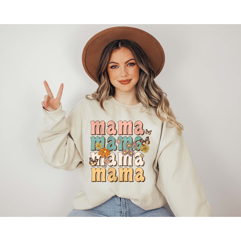 Cute Mom Sweatshirt, Mom Crewneck, Mama Mama Mama Tee, Boho Mama Sweat.jpg