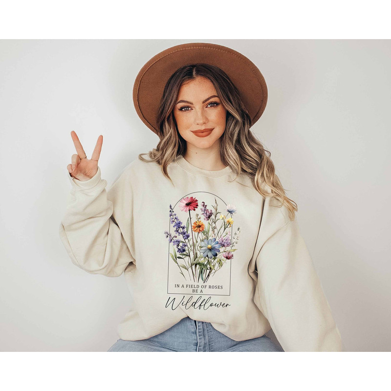 Floral Sweatshirt, Nature Lover, Boho Sweatshirt, Flower Lover Gift, V.jpg