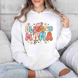 flower mama sweatshirt ,gift for mother , mama sweatshirt, blessed mom