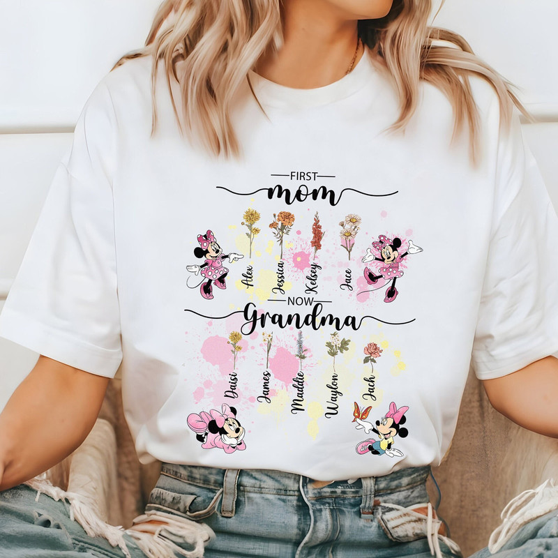 Minnie Mouse First Mom Now Grandma Shirt, Custom Disneyland Mothers Da.jpg