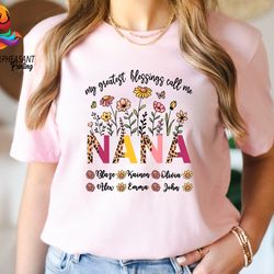my greatest blessing call me nana, custom nana shirt, personalized nan