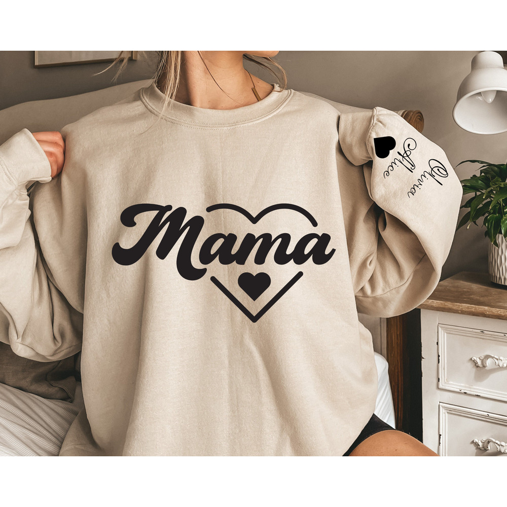 Personalized Mama Sweatshirt With Kids Name, Mothers Day Hoodie, Custo.jpg