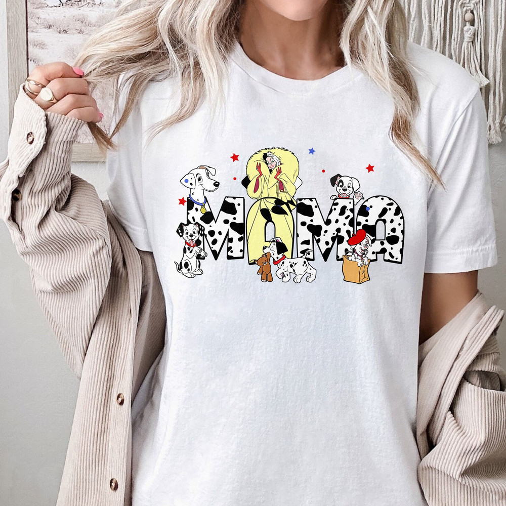 Personalized Mom 101 Dogs And Evil Woman T-Shirt, Custom Mama Animate.jpg