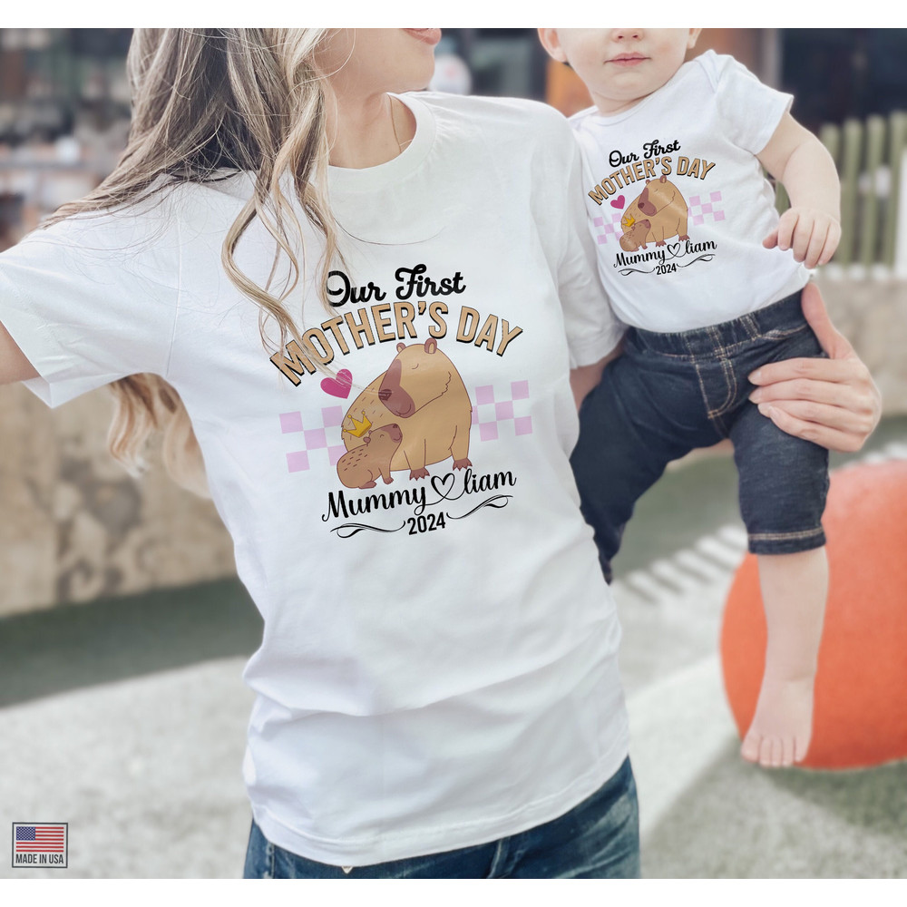 Custom Capybara Our First Mothers Day Matching Shirt, Capybara Mom and.jpg