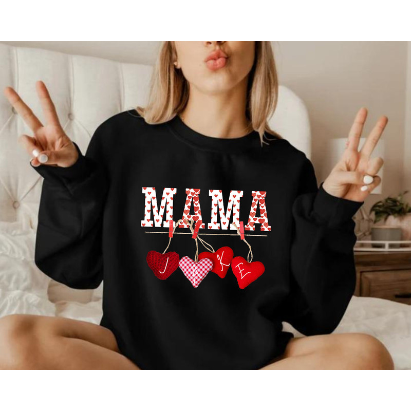 Custom Mama Sweatshirt With Kid Name, Personalized Mom Sweatshirt, Min.jpg