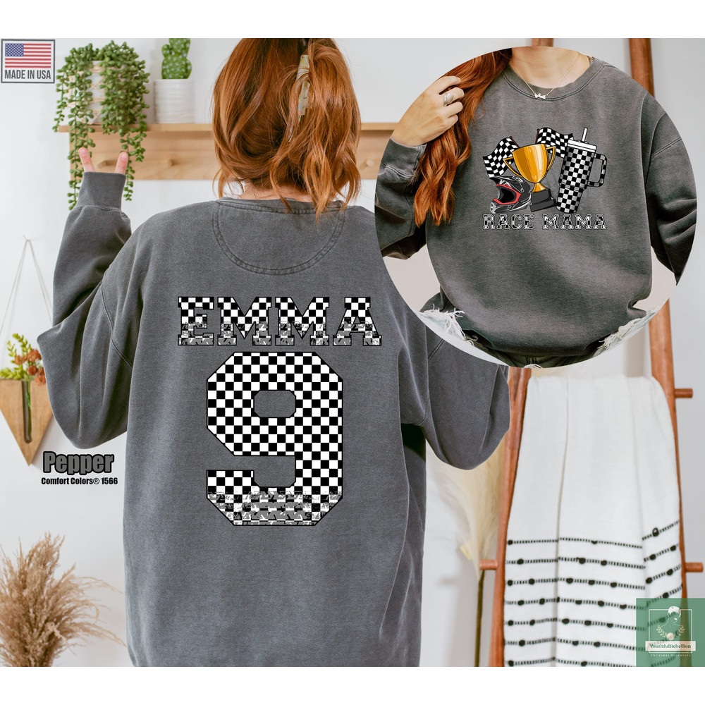Custom Race Mama Checkered Comfort Colors Sweatshirt, Retro Tumber Bou.jpg
