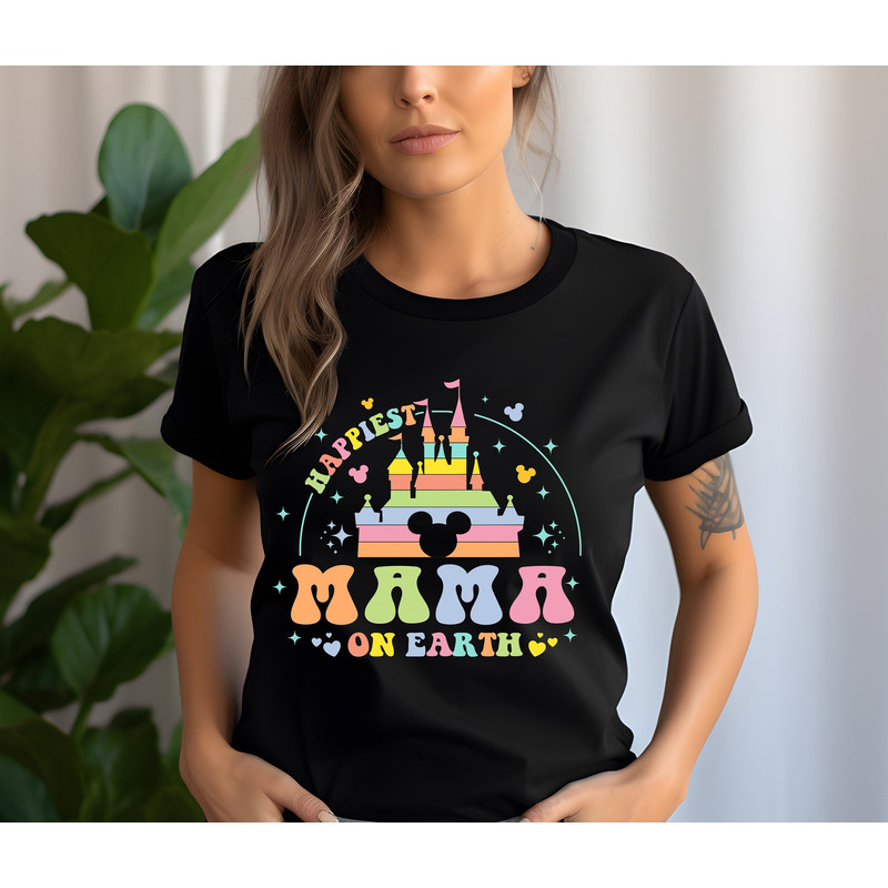 Disney Happiest Mama On Earth Shirt, Disneyland Castle Mom Tee, Mothers.jpg