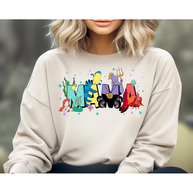 Disney Mermaid Mama Sweatshirt, Princess Mom Shirt, The Little Mermaid Shirt.jpg