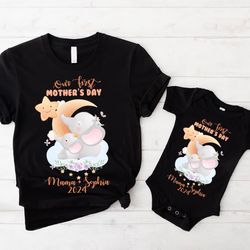 duck first mothers day mommy and me set, custom mothers day tees, mommy and baby outfit, matching mom and baby shirt