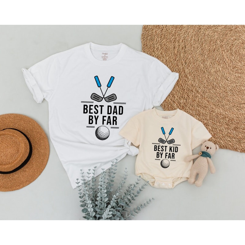 Fathers Day Outfit, Best Kid By Far Shirts, Dad and Baby Matching Out.jpg