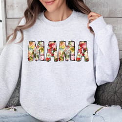 floral mama sweatshirt, minimalist mama sweatshirt, cute mom sweatshirt, mom birthday gift, mom life sweater, mothers da