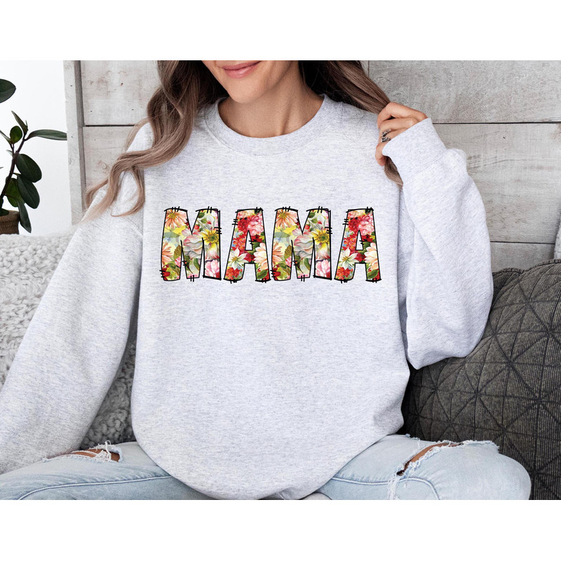 Floral Mama Sweatshirt, Minimalist Mama Sweatshirt, Cute Mom Sweatshirt, Mom Birthday Gift, Mom Life Sweater, Mothers Da.jpg