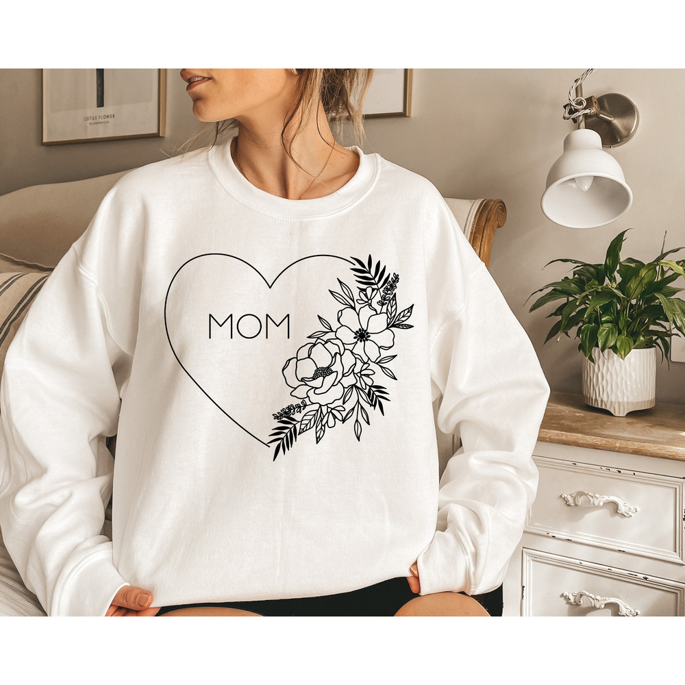 Floral Mom Heart Sweatshirt, Mothers Day Sweatshirt, Perfec.jpg