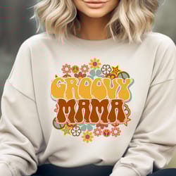 groovy mama sweatshirt, flower momma shirt, vintage flower momma top