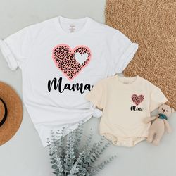 leopard mama and mini shirts, mothers day gift, mom and daughter, mat