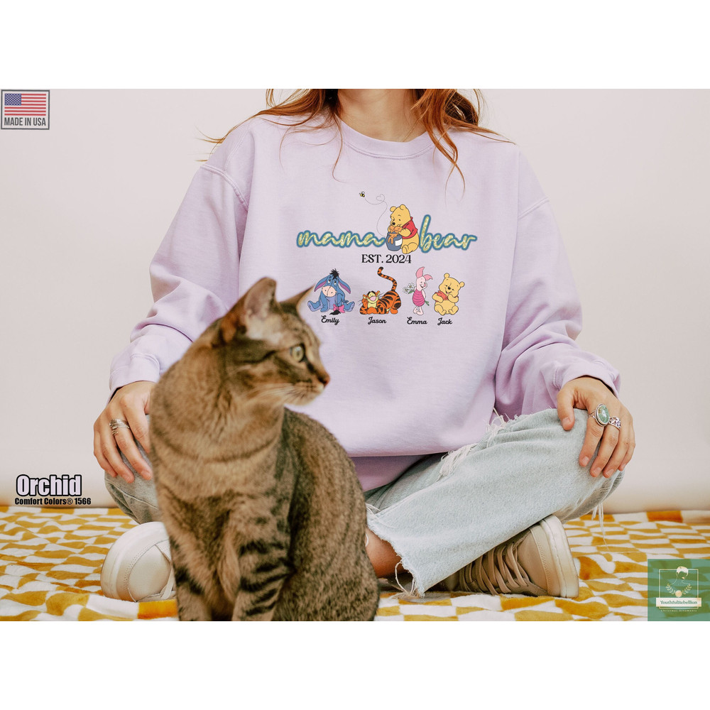 Personalized Mama Bear Comfort Colors Sweatshirt, Winnie the Pooh Mama.jpg