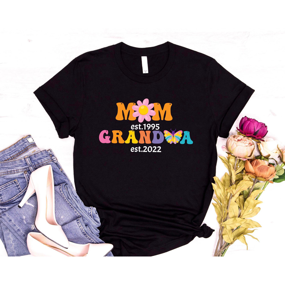 Personalized Mom Grandma Est Shirt, New Grandma Shirt, Grandma To Be Shirt, Mothers Day Gift for Grandma Shirt, Baby Ann.jpg