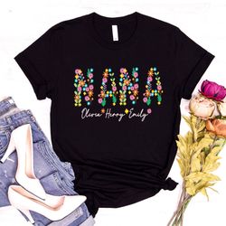 personalized nana shirt, nana shirt with grandkids names, floral nana shirt, mothers day gift, mothers day tee, granny
