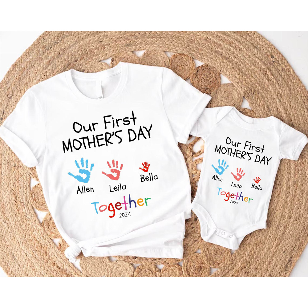 Personalized Our First Mothers Day Shirt, 1st Mothers Day Tee, Mommy and me Matching Shirt, Mothers Day Gift, Funny Mumm.jpg
