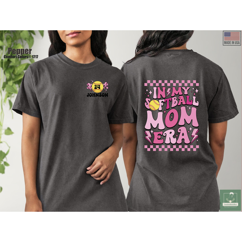 Personalized Softball Mom Shirt, In My Softball Mom Era Comfort Colors.jpg