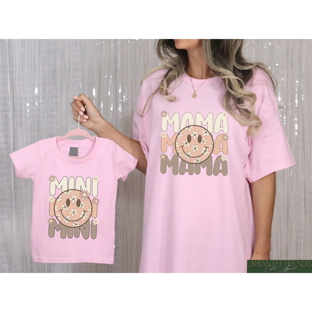 Smiley Mama and Mini Matching Shirts, Mom and Kid Matching Tshirts, Mo.jpg