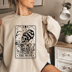 tarot card the mom sweater, skeleton mom sweatshirt, tarot card sweats
